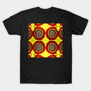 Red Yellow Chrysanthemum Pattern Number 14 T-Shirt